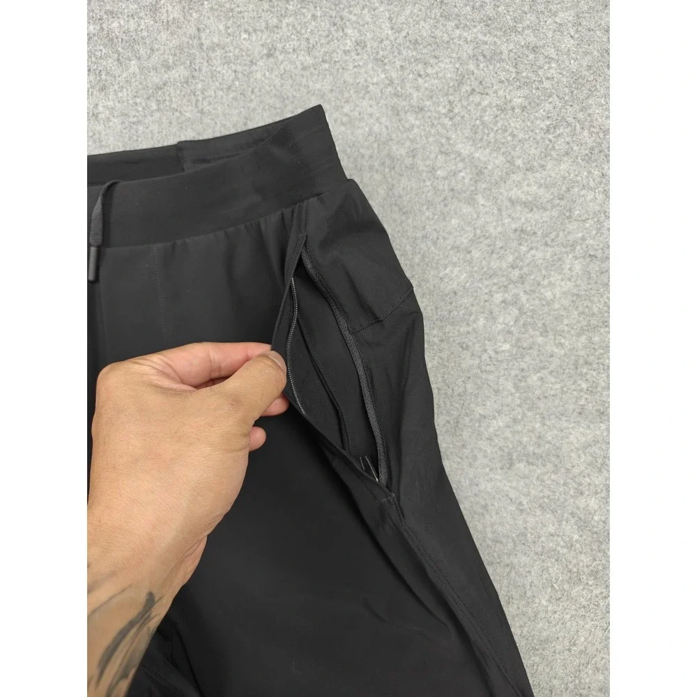 Lululemon Pants Mens Medium Black Woven Track Reflective Zip Pockets Joggers